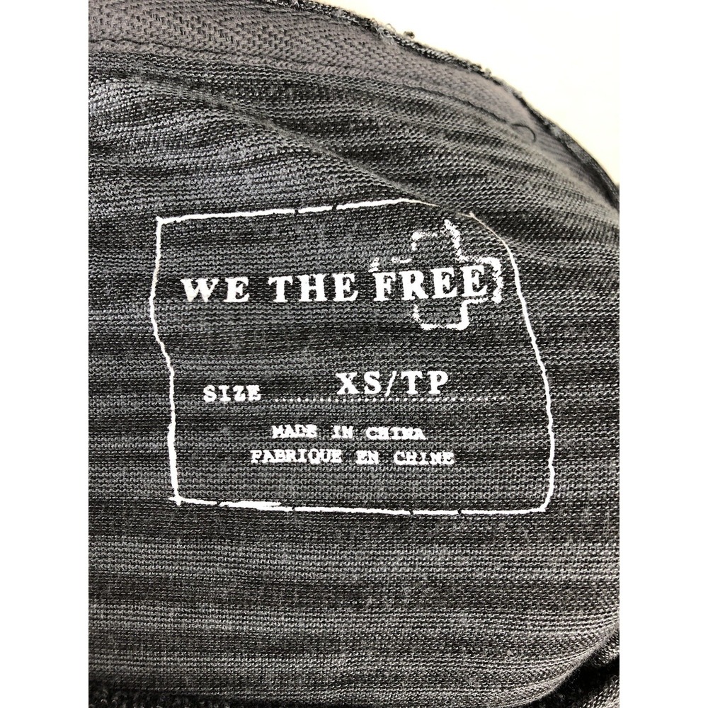 WE THE FREE Womens XS Crochet Side Shirt‎ Black Gray Free People - Picture 4 of 5
